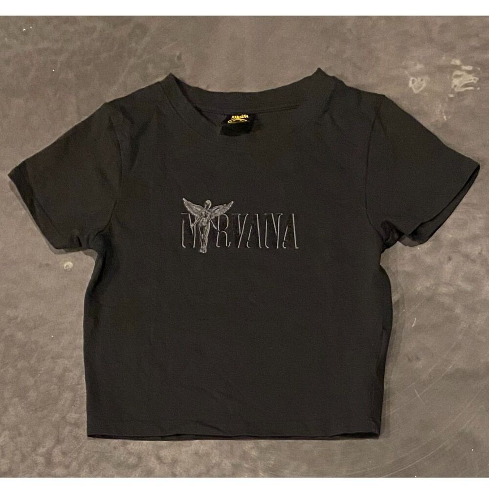 Nirvana "In Utero" T-Shirt BLACK Cotton Blend Micro T-Shirt Sz XXS / PP